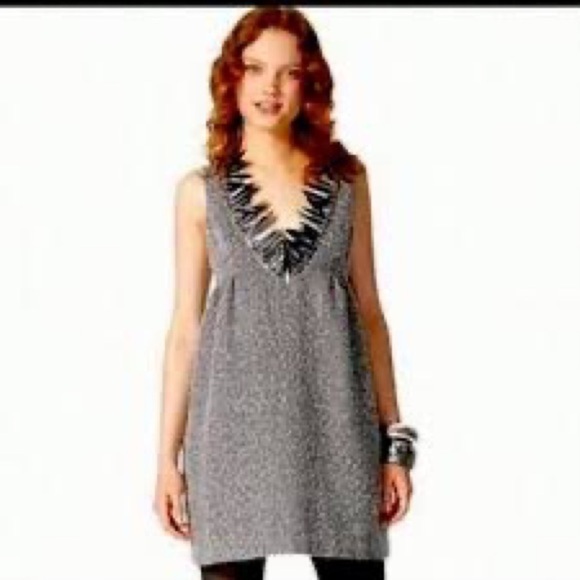 🎉HP🎉Anna Sui, Gray Tweed Dress w/Silver Bangled Fringe, Such A COOL Piece! - Picture 6 of 14